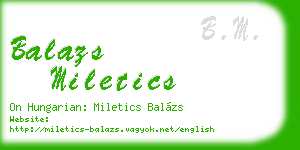balazs miletics business card