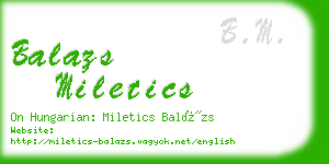balazs miletics business card